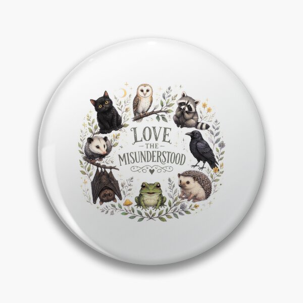 Item preview, Love The Misunderstood Gothic Animals Bat Crow Cat Frog designed and sold by felixpalette.