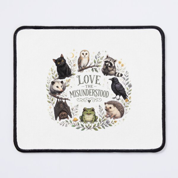 Item preview, Love The Misunderstood Gothic Animals Bat Crow Cat Frog designed and sold by felixpalette.