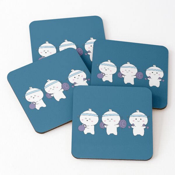 Item preview, Cute Workout Motivation: Kawaii Characters Lifting Weights and Exercising designed and sold by SeJaa.
