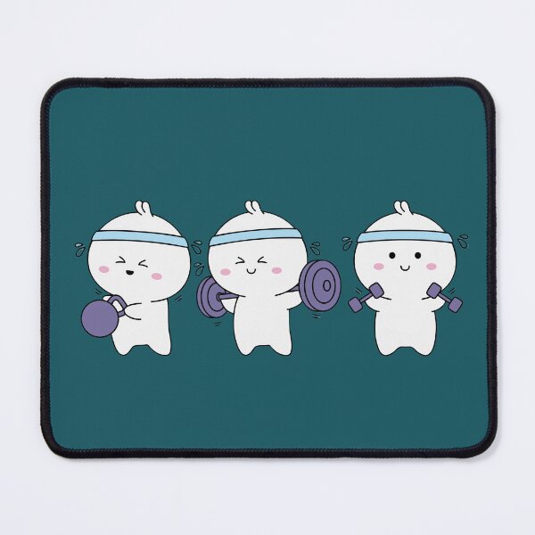 Item preview, Cute Workout Motivation: Kawaii Characters Lifting Weights and Exercising designed and sold by SeJaa.