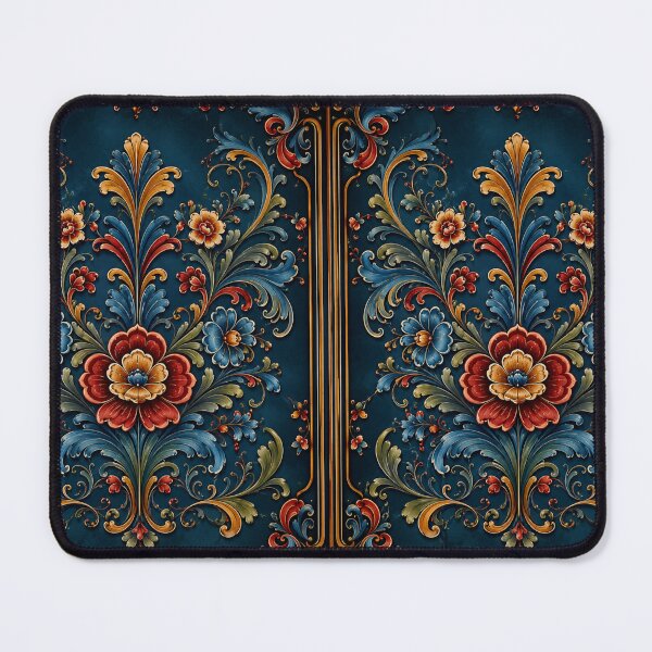 Item preview, Norwegian Blue Telemark Rosemaling ,Rosemaling Blue and Red  designed and sold by Owneysweet.