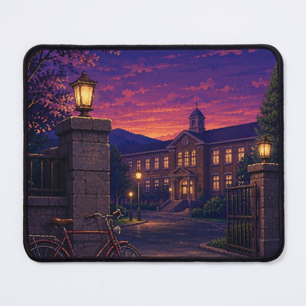 Item preview, Cozy Pixel Art: Bicycle Gate Twilight designed and sold by bapupa.