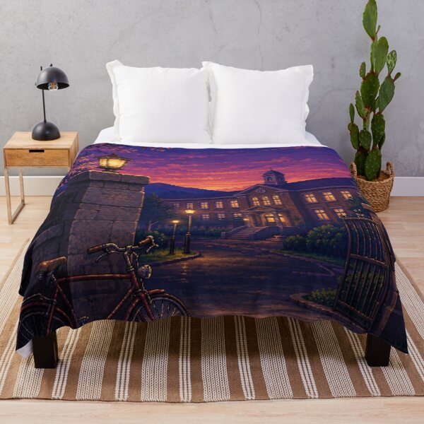 Item preview, Cozy Pixel Art: Bicycle Gate Twilight designed and sold by bapupa.