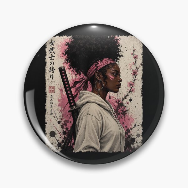 Item preview, Afro American Modern Samurai Girl as Black Anime Warrior designed and sold by ClairLuther571.