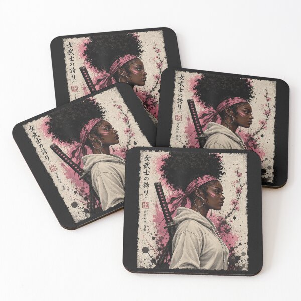 Item preview, Afro American Modern Samurai Girl as Black Anime Warrior designed and sold by ClairLuther571.