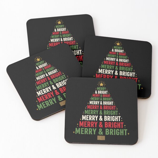 Item preview, Merry and Bright Typography Christmas Tree Design designed and sold by KristenosNehk.