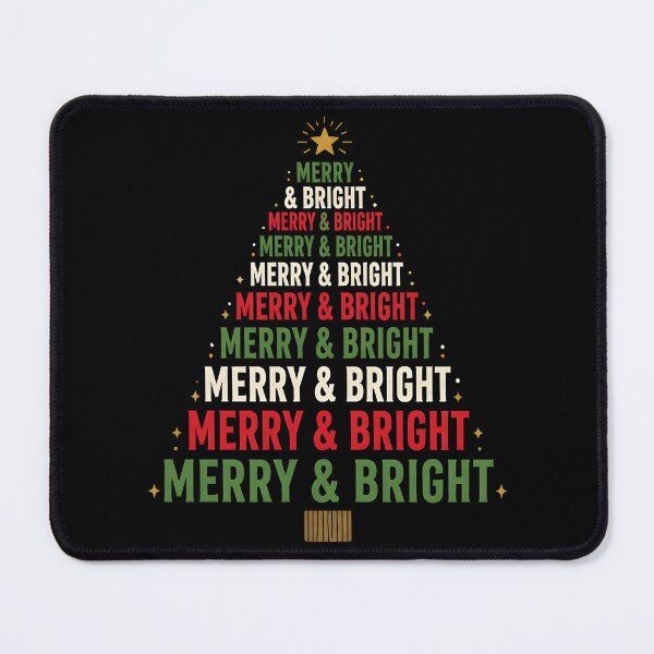 Item preview, Merry and Bright Typography Christmas Tree Design designed and sold by KristenosNehk.