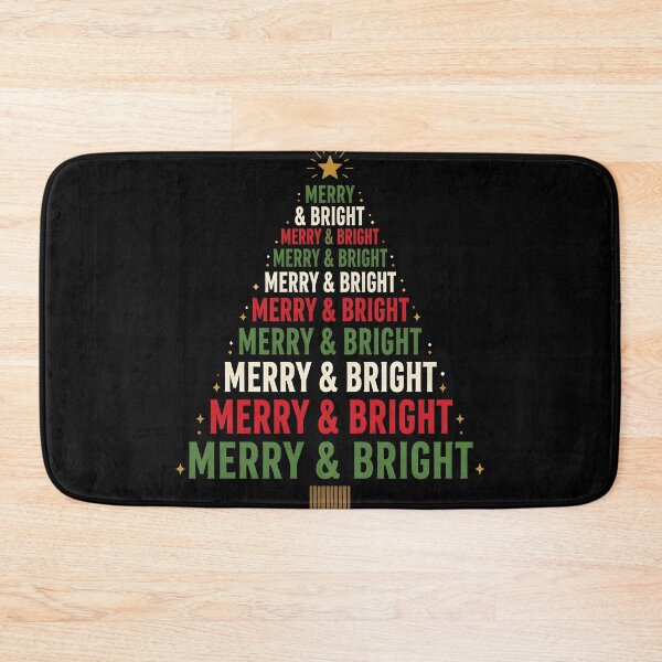 Item preview, Merry and Bright Typography Christmas Tree Design designed and sold by KristenosNehk.