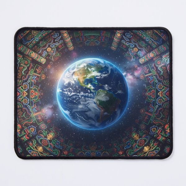 Item preview, Cosmic Dancheong: Guardian of Earth Art Print, Celestial Korean Traditional Pattern & Space Photography Phone Case & Poster. designed and sold by SOOstudio73.