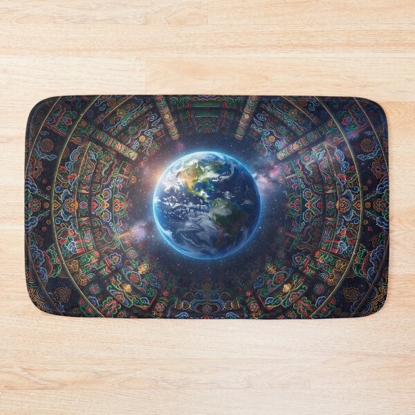 Item preview, Cosmic Dancheong: Guardian of Earth Art Print, Celestial Korean Traditional Pattern & Space Photography Phone Case & Poster. designed and sold by SOOstudio73.