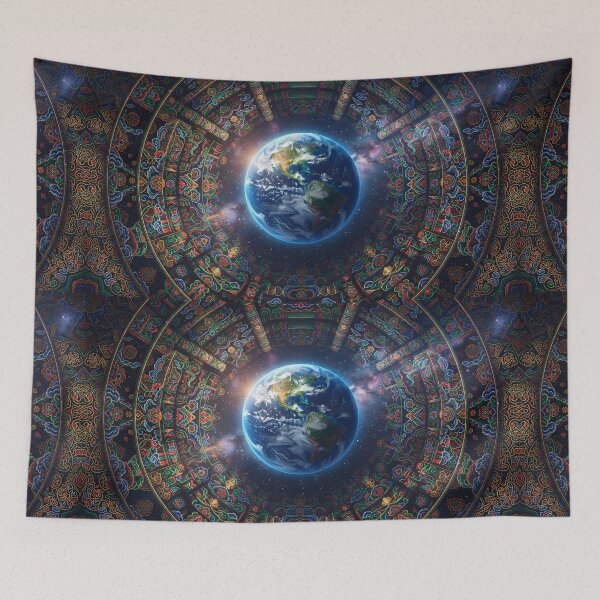 Item preview, Cosmic Dancheong: Guardian of Earth Art Print, Celestial Korean Traditional Pattern & Space Photography Phone Case & Poster. designed and sold by SOOstudio73.