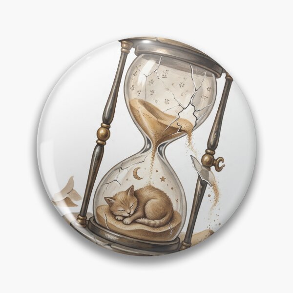 Item preview, Hourglass with Sleeping Cat designed and sold by InkPixell.
