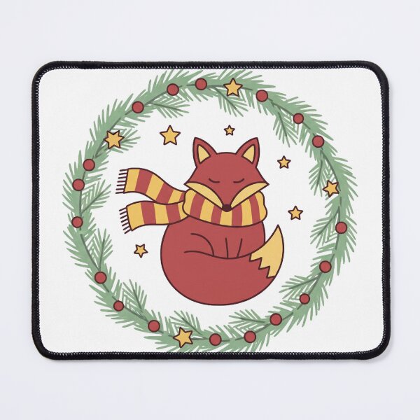 Item preview, Sleeping Christmas Fox - Cottagecore Woodland Winter Wreath designed and sold by BackTWO.