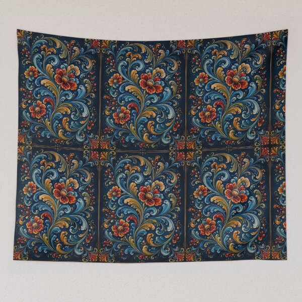 Artikelvorschau, Norwegisches Rosemaling-Öl auf, norwegisches blaues Telemark-Rosemaling entworfen und verkauft von Owneysweet.