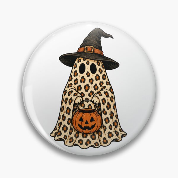 Item preview, Vintage Halloween Spooky Ghost Leopard Print Witch designed and sold by Timeless Bond Designs.