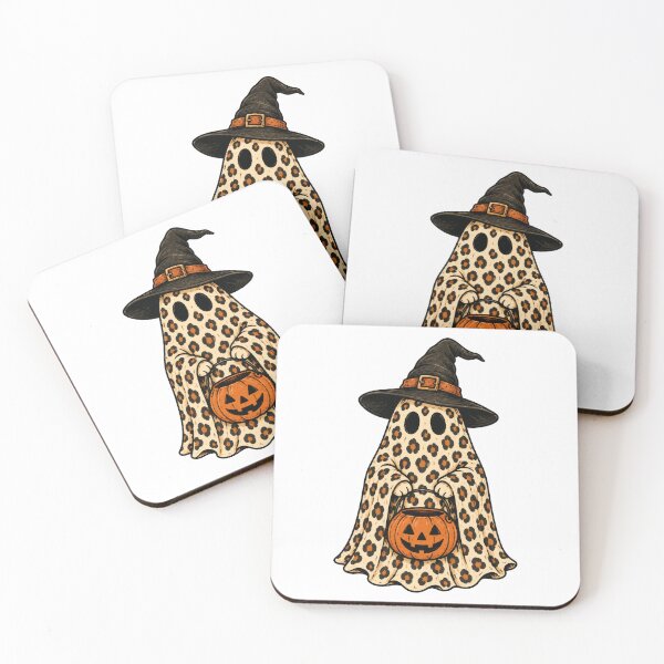 Item preview, Vintage Halloween Spooky Ghost Leopard Print Witch designed and sold by Timeless Bond Designs.