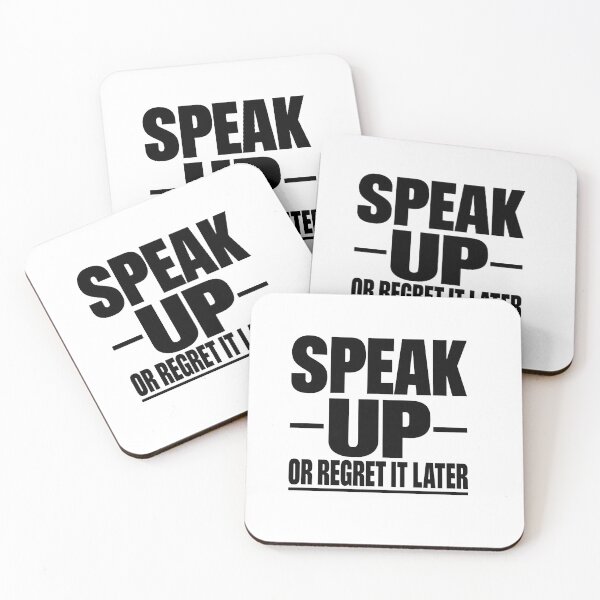 Item preview, Speak Up or Regret It Later – Bold Motivational Quote designed and sold by Lovestickerco.
