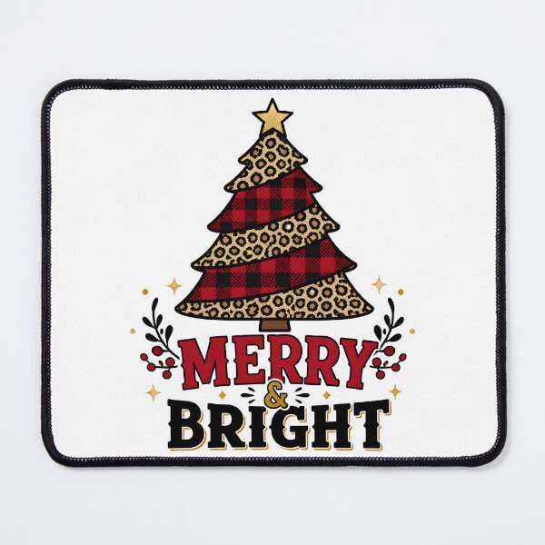 Item preview, Merry and Bright Leopard Print Red Plaid Christmas Tree designed and sold by KristenosNehk.
