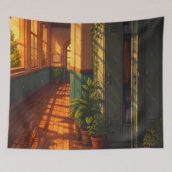 Item preview, Cozy Pixel Art: Golden Hour Corridor designed and sold by bapupa.
