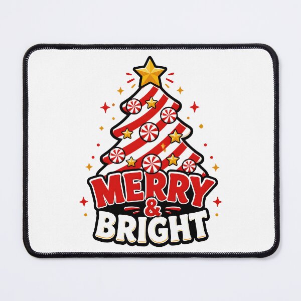Item preview, Merry and Bright Candy Cane Stripe Christmas Tree designed and sold by KristenosNehk.