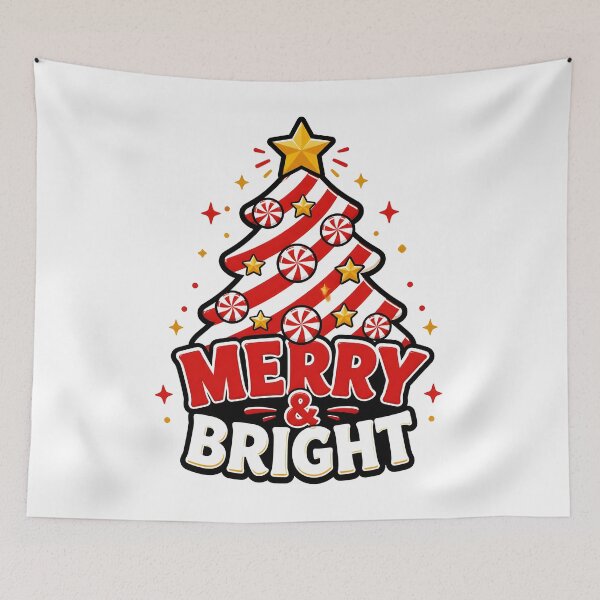 Item preview, Merry and Bright Candy Cane Stripe Christmas Tree designed and sold by KristenosNehk.
