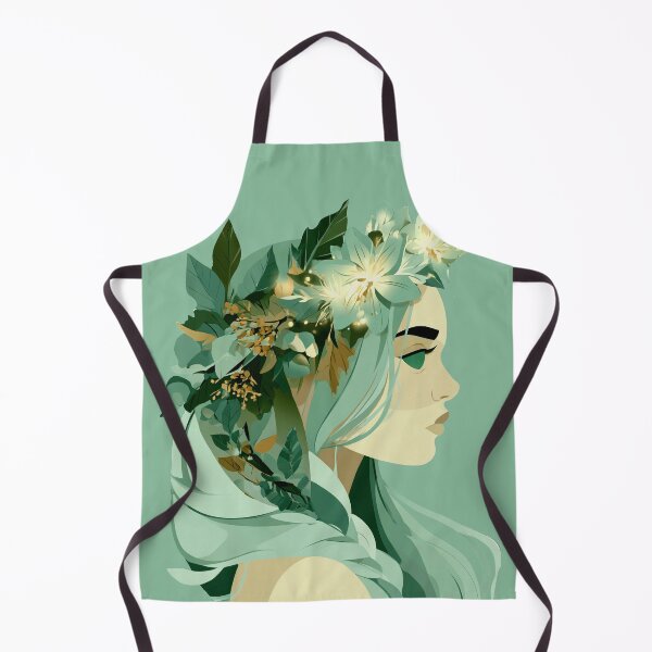 Item preview, Enchanted Forest Woman with Mint Green Hair and Flowers PNG designed and sold by MythicMood.