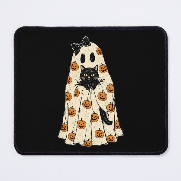 Item preview, Vintage Halloween Spooky Ghost Cute Black Cat designed and sold by Timeless Bond Designs.