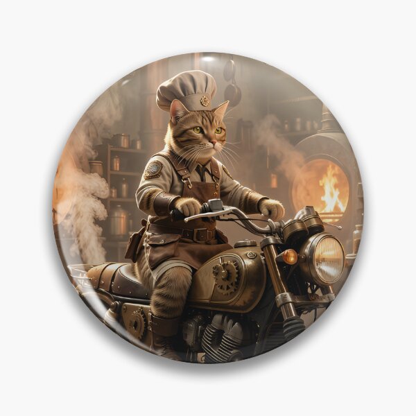 Item preview, The cat as a mechanic in the steampunk workshop designed and sold by VoidVeilStudio.