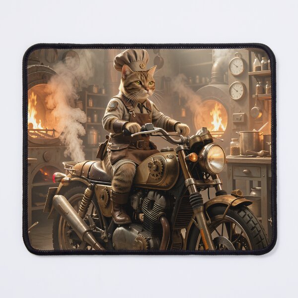Item preview, The cat as a mechanic in the steampunk workshop designed and sold by VoidVeilStudio.