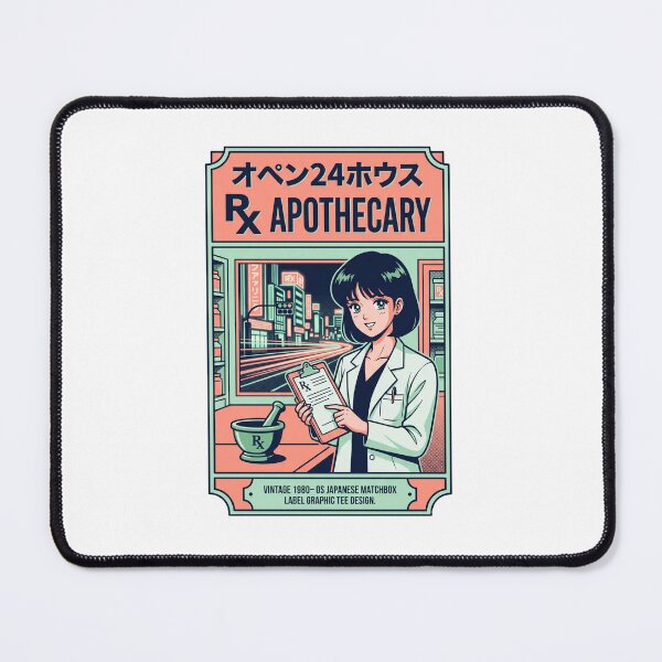 Item preview, Retro 80s Anime Pharmacist Tokyo Night RX Apothecary Matchbox Aesthetic designed and sold by mood-draftsman.