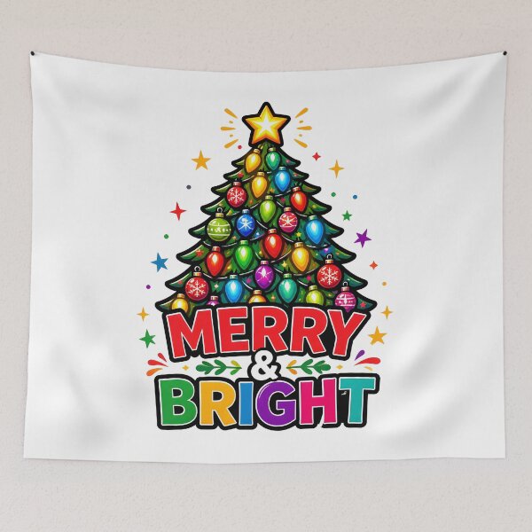 Item preview, Merry and Bright Colorful Christmas Lights Tree Design designed and sold by KristenosNehk.