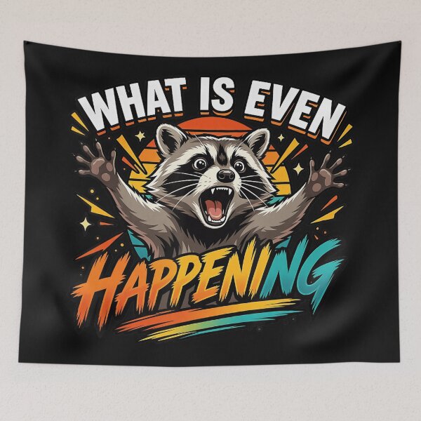 Item preview, What Is Even Happening Raccoon Funny Meme Lover designed and sold by BrockmeyeSB.