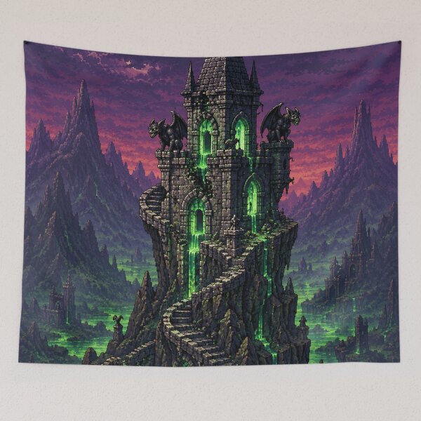 Item preview, Dark Fantasy Pixel Art: Blighted Alchemist Tower designed and sold by bapupa.