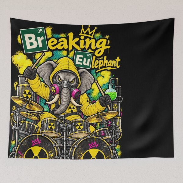 Item preview, Breaking Eulephant - Toxic Elephant Drummer - Hazmat Rock Band Art designed and sold by BRTHRCNK01.