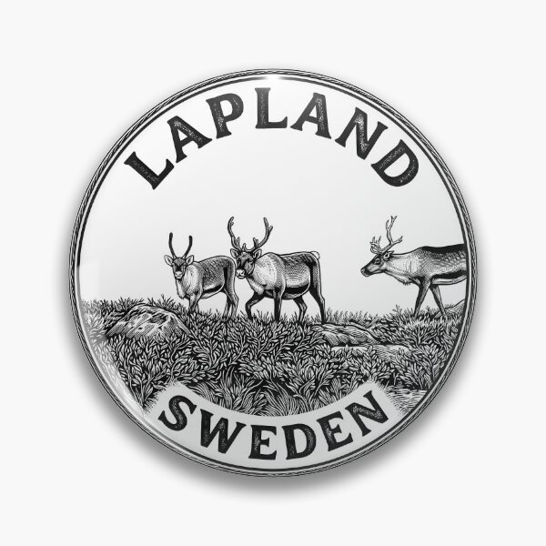 Item preview, Lapland Sweden reindeer logo illustration designed and sold by JVFotoArt.