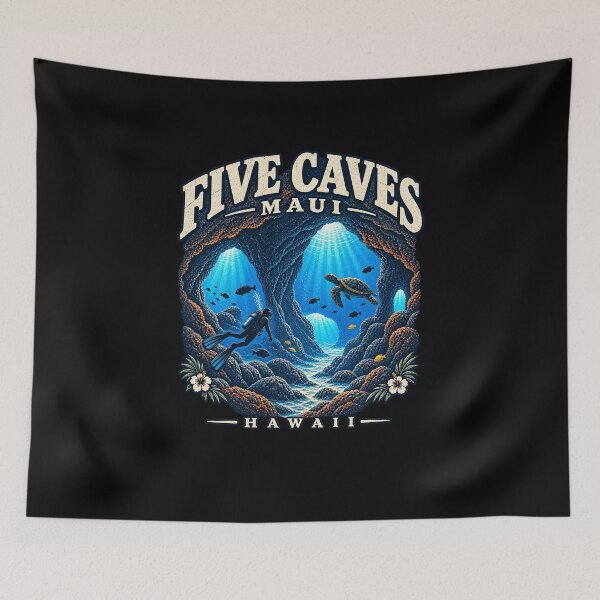 Item preview, Five Caves Maui Hawaii Scuba Diving Lava Caverns designed and sold by SubtleSplit.