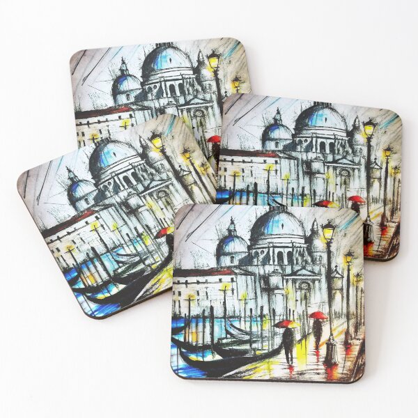 Item preview, Rainy Venice Cityscape Ink Painting designed and sold by zozosazap.