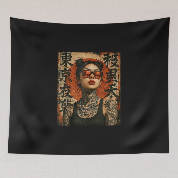 Item preview, Anime Kawaii Japanese Samurai Geisha Tattoo K-Pop Y2K Manga designed and sold by ClairLuther571.
