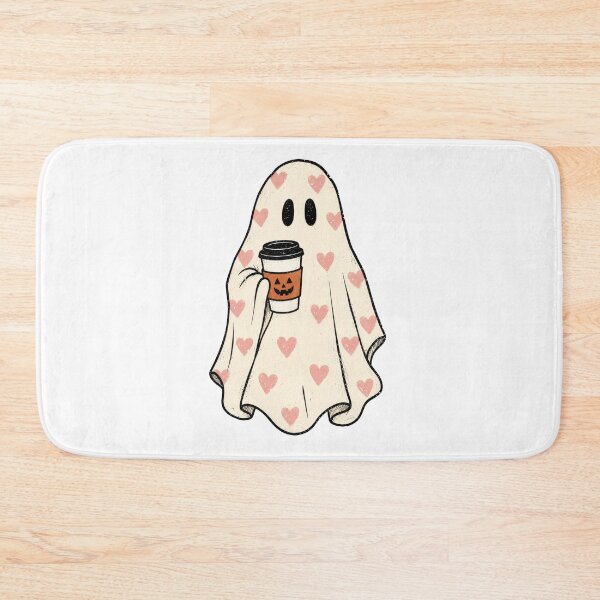 Item preview, Vintage Halloween Spooky Ghost Pink Hearts Coffee designed and sold by Timeless Bond Designs.