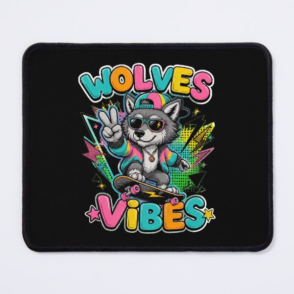Item preview, Wolf Vibes Retro Cool Sunglasses Wolf Peace Sign Graphic designed and sold by felixpalette.