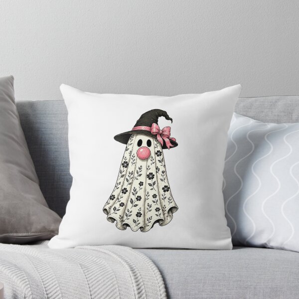 Item preview, Vintage Halloween Spooky Ghost Coquette Pink Bow designed and sold by Timeless Bond Designs.
