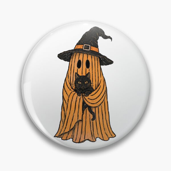 Item preview, Vintage Halloween Spooky Ghost Orange designed and sold by Timeless Bond Designs.