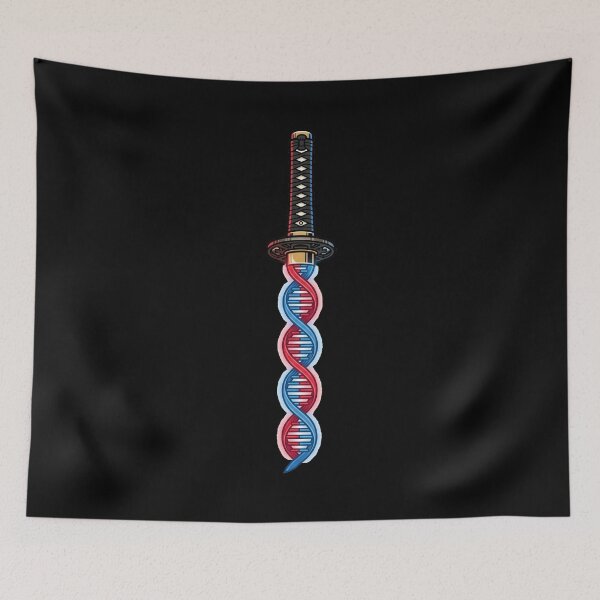 Item preview, Samurai Katana DNA Double Helix Blade Genetics Science Anime Aesthetic designed and sold by mood-draftsman.