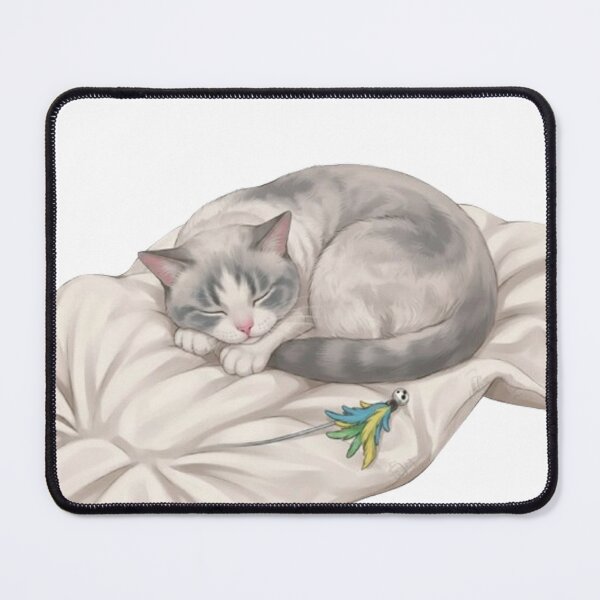 Item preview, Cute Sleeping Grey and White Cat BB designed and sold by PetalsPaws.
