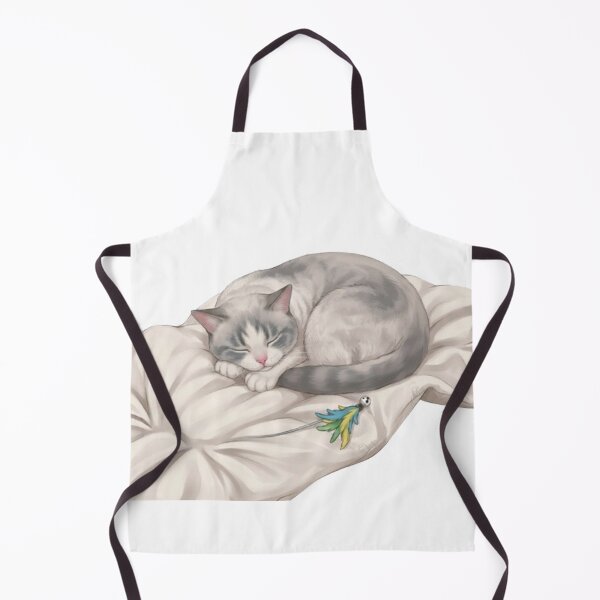 Item preview, Cute Sleeping Grey and White Cat BB designed and sold by PetalsPaws.