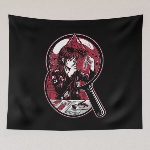 Item preview, Anime Forensic Scientist Blood Splatter Magnifying Glass Crime Lab Aesthetic designed and sold by mood-draftsman.