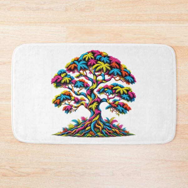 Item preview, Vibrant Rainbow Tree of Life – Colorful Tropical Botanical Art designed and sold by Awarrie.