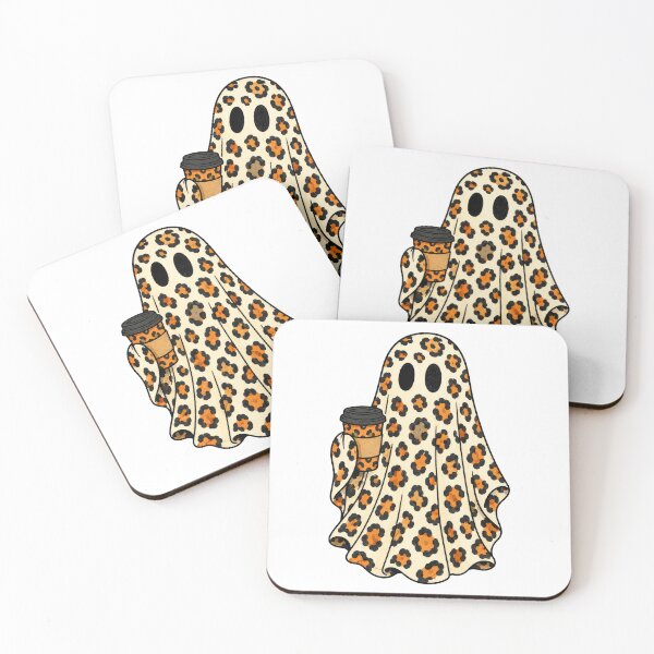 Item preview, Vintage Halloween Spooky Ghost Leopard Print Coffee designed and sold by Timeless Bond Designs.