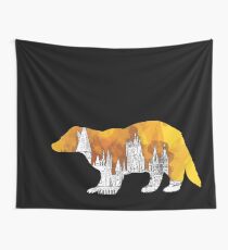 Huff Badger Castle Digital Artwork Wall Tapestry