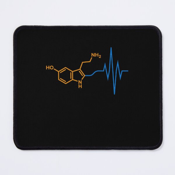Item preview, Serotonin Molecule Neurotransmitter Brain Wave ECG Science Aesthetic designed and sold by mood-draftsman.